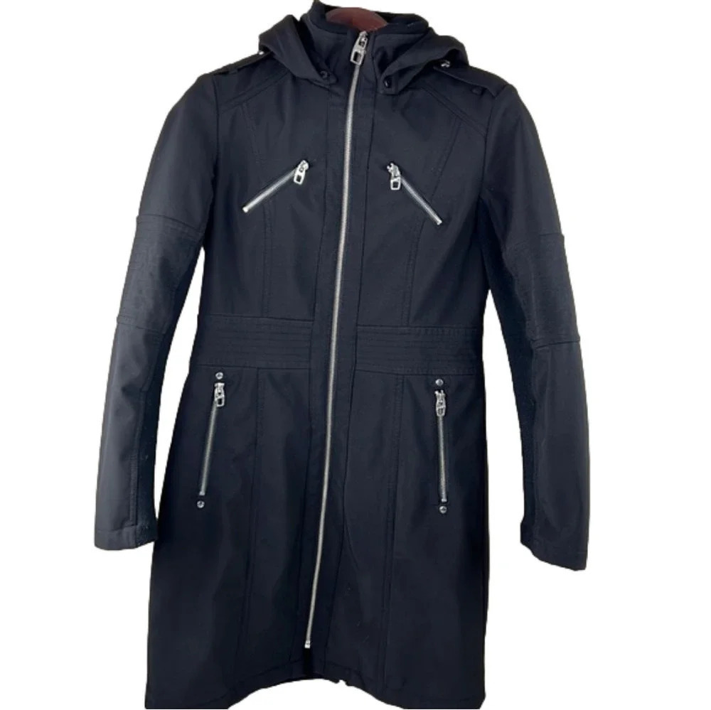 M60 Miss Sixty Black Fleece Lined Black Waterproof Jacket with Hood